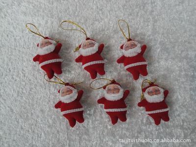 【精美圣誕掛件*2寸紅絨老人6pcs/opp袋】價格,廠家,圖片,其他材質(zhì)工藝品,義烏市遠奔工藝品廠-